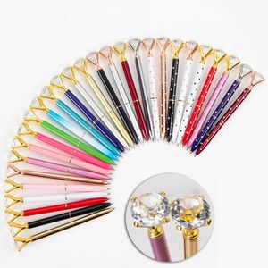 Gros diamant stylos stylos à bille mignons stylos à cristal en métal rétractables pour filles femmes mariage douche nuptiale décor cadeaux école fournitures de bureau