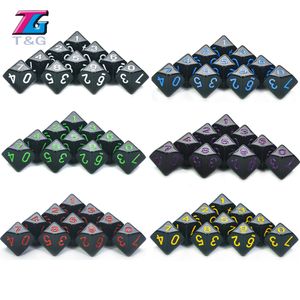 26 Colors D10 Dice Set Opaque Transparent Effect,dnd 10 Side Digital Number 0-9 for Rpg Game Entertainment