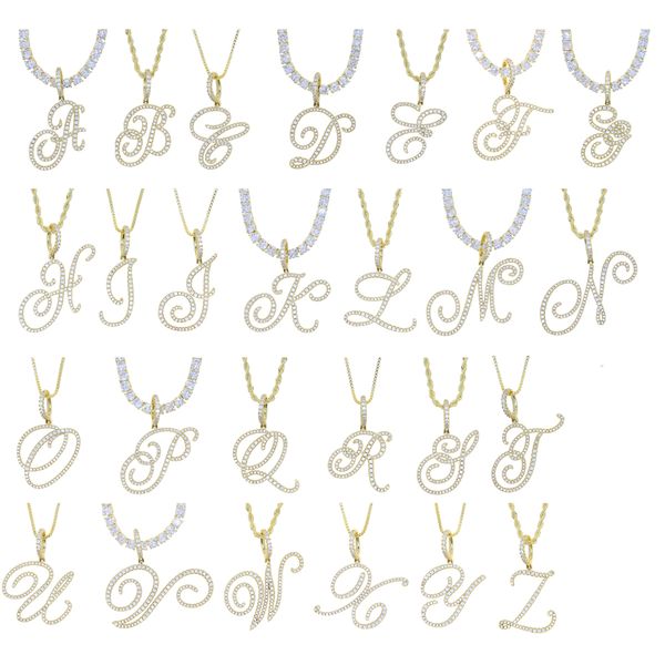 Collier pendentif Alphabet en cuivre, 26 breloques pavées de cz, personnalisé, nom, initiales de terre, lettre, bijoux