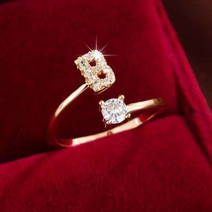 26 Engelse letters Micro Set Zirkoon Mode Dames Verkoperde 14K Open Effen Ring