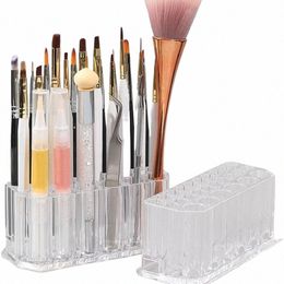 26 trous pinceaux à ongles boîte de rangement support acrylique organisateur beauté Ctainer pinceaux de maquillage stylos outil kit présentoir support B6jx #