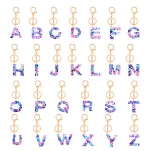 26 Initialen Letter Pendant Sleutelhangers voor Dames Acryl Hars Sleutelhangers Auto Keys Ring Houders Tas Charm Sieraden Creative