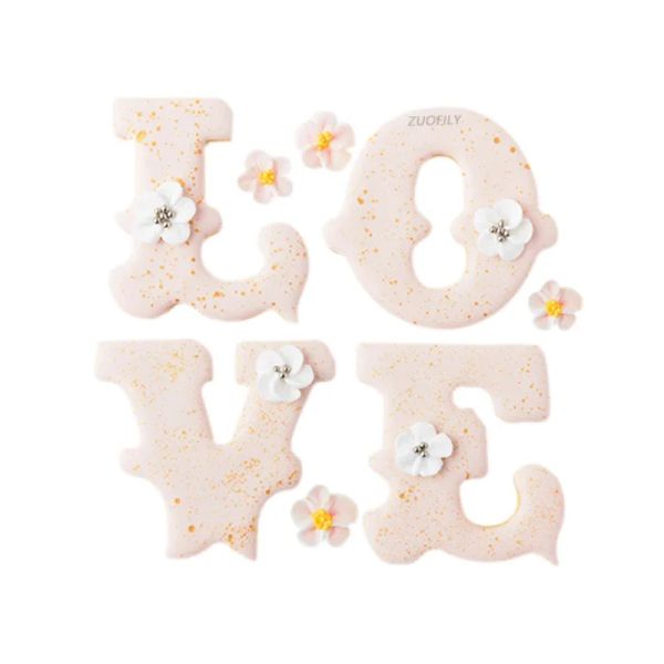 26 letras Alphabet A-Z Shape Mold Cookie Cookie Cutters Sugar Biscuit Molde Fondant Cutter Love Diy Pastry Cake Decoración Herramientas para hornear