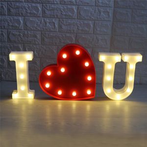 26 Brieven Wit LED Nachtlampje Marquee Sign Alfabet Lamp voor Verjaardag Bruiloft Slaapkamer Muur Opknoping Decor S025m 123