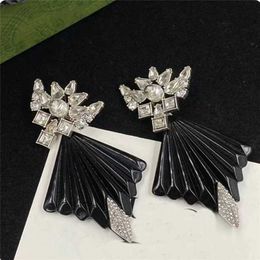 26% DI SCONTO Doppio strass materiale ottone antico sensazione di fascia alta Orecchini ad ago in argento 925 femminili