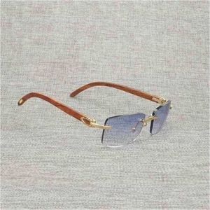 26% OFF Lunettes de soleil Vintage Buffalo Corne Sans Monture Hommes Bois Naturel Lunettes Carrées Cadre En Métal Femmes Nuances En Bois Oculos Lunettes 012NKajia Nouveau