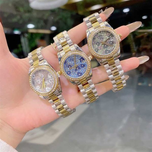 26% de descuento en reloj Reloj de moda para mujer, niña, damas, estilo de flor de diamante con banda de metal de acero de lujo, reloj de cuarzo RO 248