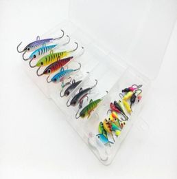 26 pièces Kit de leurre avec boîtes leurre de pêche hiver glace appât dur méné Pesca attirail Isca appât artificiel manivelle Swimbait15582364253530