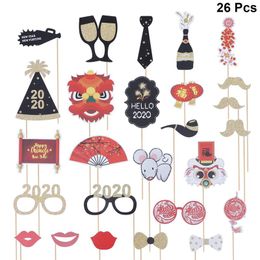 26 stks Photo Props Fashion 2020 China jaar foto rekwisieten COPSLAY rekwisieten voor Masquerade Nieuwjaar Party Dancing Party