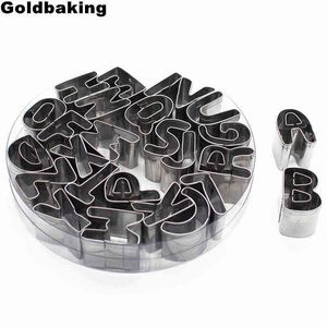 26 stuks Rvs Alfabet Brief Cookie Cutters Mold Biscuit Cutter Set Cake Decorating Mallen Fondant Cutter Set 211110