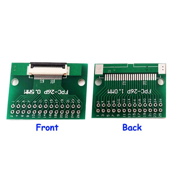 26-polige 0,5-mm-FPC/FFC-Leiterplattensteckverbinder-Adapterplatine, einseitige 26P-Flachkabelbuchse für LCD-Bildschirmschnittstelle