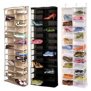 26 Pocket Shoe Organizer Deur Opknoping Schoenen Opslag Wall Bag Closet Holder Family Save Space Organizer Woondecoratie Benodigdheden 210609