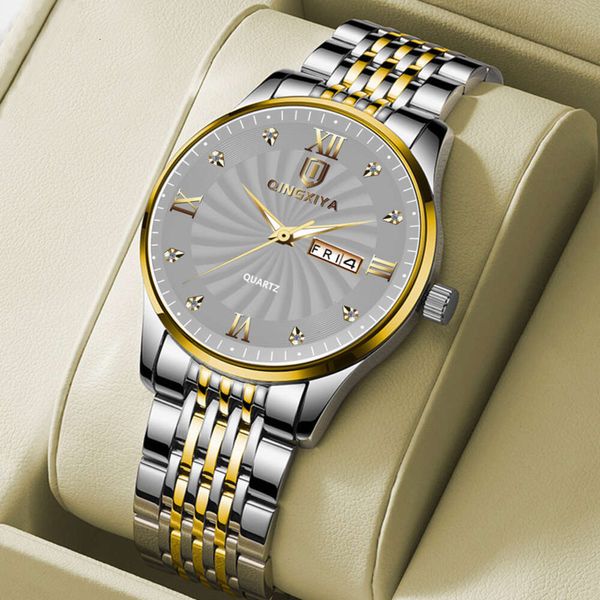 26 Qingxiya Brand Trend Fashion Steel Band Men's Calendar Imperproping Watch Taobao Hot Sell Weld