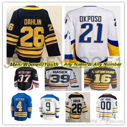 26 Rasmus Dahlin Buffalo Hockey Jerseys Tage Thompson Alex Tuch Jeff Skinner Victor Olofsson Casey Mittelstadt Kyle Okposo Craig Anderson Dylan Cozens Lyubushkin