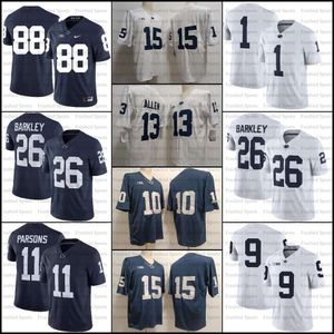 26 Saquon Barkley voetbalshirt Parsons 10 Singleton McSorley 88 Mike Gesicki Allen Clifford Dotson Geen naam College Penn State Rose Patch