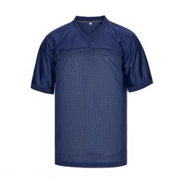 College Football Jersey Heren Streep Straatshirts met korte mouwen Zwart Wit Blauw Sportshirt UBX58Z330