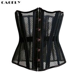 26 spirale en acier désossé corset taille formateur cincher bustier top busk corselet sexy laçage vêtements sous-vêtements amincissants lingerie 211112