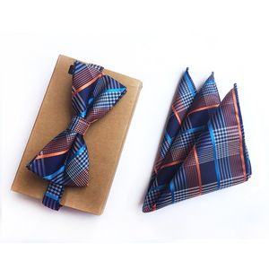 26 TITA BAIN TIE Y SET HANKY SCEL Jacquard Men Bowtie Pocket Square Traje de boda Traje de boda