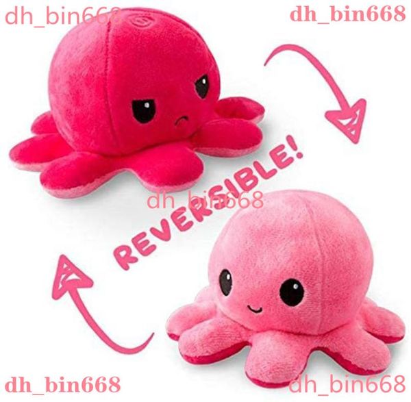 26 Styles Party Reversible Flip Octopus fargée Expression douce doublebblesiated Toy Baby Kids Gift Doll Festival Wedding Festival Suppli6135881