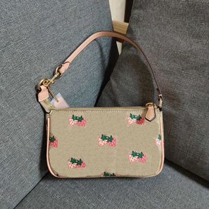 26 stijlen Pearl Chain designer tassen vrouwen Onderarm Tas Bloem Enkele Schouder luxe Handtas Aardbei Mahjong Tas 230318