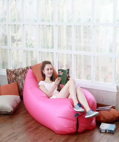 26070 cm rapide gonflable Camping canapé banane sac de couchage Hangout Nylon paresseux laybag Air lit chaise canapé chaise longue Saco de dormir6677667