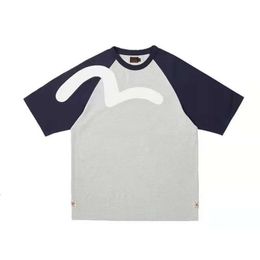 260g Coton pur Marque tendance petite M Seagull Color Block Palac Co Marque Lucky God Couple en vrac Men et femmes T-shirt à manches courtes 616456