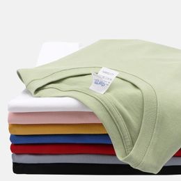 260g Summer Plain Hommes T-shirts à manches courtes 100% coton lourd Mâle Respirant Tee Dropshoulder Manches Surdimensionné Casual Man Top 240223