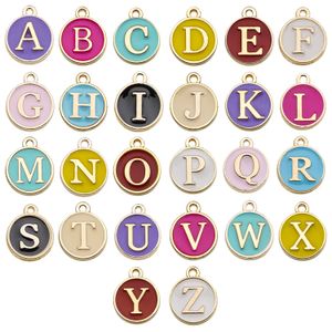 260pcs 10 couleurs mignon mini alphabet 26 lettres charmes bricolage pendent clés de trèfle