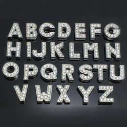 Lote de 260 Uds. De diamantes de imitación completos de 8mm A Z, letras deslizantes ostentosas, accesorios DIY aptos para pulsera de cuero de 8MM, llaveros 2524 ZZ