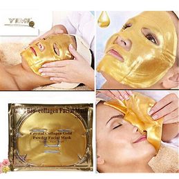 Gold Bio-Collagen Maskial Mask Mask Mask Mask Crystal Золотой порошок Коллаген Маска для лица Увлажняющие антивозрастные отбеливающие золотые маски для лица подарки