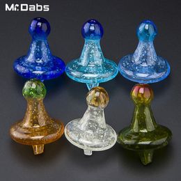 DHL High quality Coloured UFO Fluorescent Glass Carb Cap Smoking Accessories for Dome for Water Pipes Dab Oil Rigs