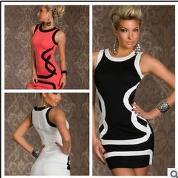 white black pink Polyester Fibre Stripe Sexy lingerie, size M XXL Women none Sleeves Mini Dress, free shipping