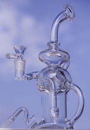 Bong!! New glass bong glass bubbler recycler oil rig water pipes dabs skull glass bong fab egg thickness glass hookah