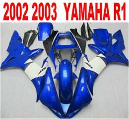 Injection Moulding fairings set for YAMAHA YZF R1 2002 2003 high quality blue black white fairing kit YZF-R1 02 03 LQ11