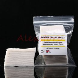 -Mini paquete Auténtico japonés puro algodón orgánico Wicks algodón tela japón almohadillas Para DIY RDA Vape 10 unids / lote PK Koh Gen Do Puff