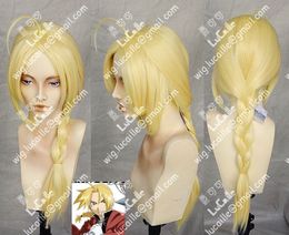 New long warm blonde wig Edward Elric Fullmetal Alchemist COSPLAY Party Hair wig