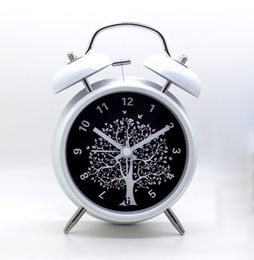 Large 4-inch metal muted creative alarm clock with night-light double-bell lazy luminova alarm clock