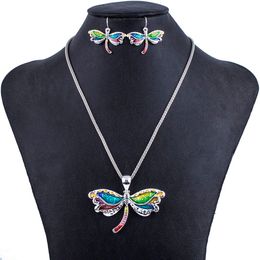 MS1504292Fashion Jewelry Sets Hight Quality Necklace Sets For Women Jewelry Multicolor Alloy Unique Dragonfly Design Party Gift