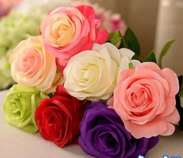 Silk roses Artificial Rose Silk Craft Flowers For Wedding Christmas Room Decoration bouquet wedding decorations maqny color for choose