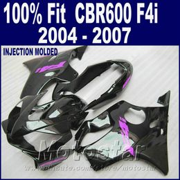 Injection Moulding custom fairing for HONDA CBR 600 F4i fairings 2004 2005 2006 2007 bodykit black 04 05 06 07 cbr600 f4i IZDS