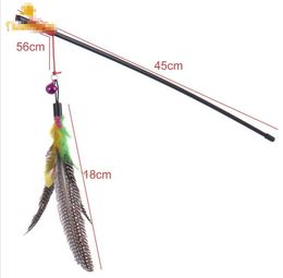 Top quality Pet cat toy Cute Design bird Feather Teaser Wand Plastic Toy for cats Color Multi Products For pet G1116290J