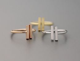 Fashion Unique Bar Adjustable rings, Open the two strip rings, personality of silver plated rings for women