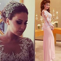 New Pink Mermaid Wedding Dresses 3D-Floral Appliques Long Sleeve Wedding Dresses Bridal Gowns Boho Wedding Dress Berta 2016 vestido de noiva