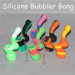Colourful Portable Hookah Silicone Smoking Pipes Dry Herb Unbreakable Water Percolator Bong silicone bubbler bong Silicone water pipes DHL