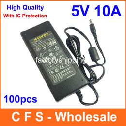 High Quality AC DC 5V 10A Switching Power supply Adapter Desktop Replacement 5V 30W Charger Free shipping 100pcs