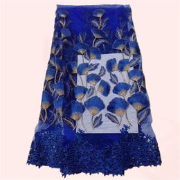 Beautiful sequins pattern royal blue African lace material French ...