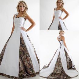 Vintage A-Line Applique Lace Camo Wedding Dresses Bridal Gown Custom Backless Plus Size Formal Vestidos De Novia Q512