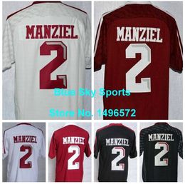 Factory Outlet- Texas Collegiate Football Jerseys #2 Johnny Manziel Jersey Red White Black College Football Jersey Size M-3xl