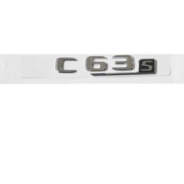 Chrome Letters C63s Trunk Emblem Badge Sticker for Mercedes Benz C63 AMG S 2017