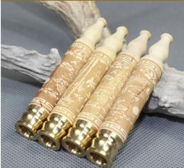 12mm Pan Yang Carved Wood Alcohol Round Cigarette Holder Filter Cycle Mini Cigarette Smoking